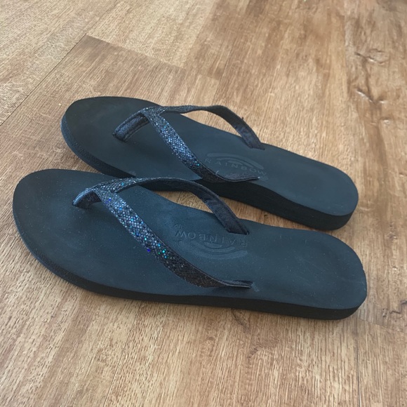 Black sparkle Rainbow Sandals - Picture 2 of 2
